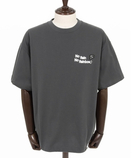 No Rain No Rainbow（ノーレインノーレインボー）の「mt10391-No Rain No Rainbow x 1minute 1second collaboration drawcord T-shirt Tシャツ(NR26S-30)（Tシャツ/カットソー・メンズ・チャコール/ホワイト/ブラック・XL/L/M）」の7枚目の写真