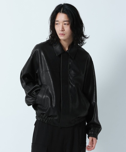 RAGEBLUE（レイジブルー）の「Synthetic Leather Short Jacket/シンセティックレザーショートブルゾン（ブルゾン・メンズ・ブラック・MEDIUM/LARGE）」の10枚目の写真