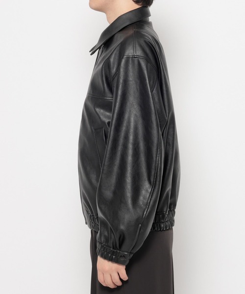 RAGEBLUE（レイジブルー）の「Synthetic Leather Short Jacket/シンセティックレザーショートブルゾン（ブルゾン・メンズ・ブラック・MEDIUM/LARGE）」の12枚目の写真