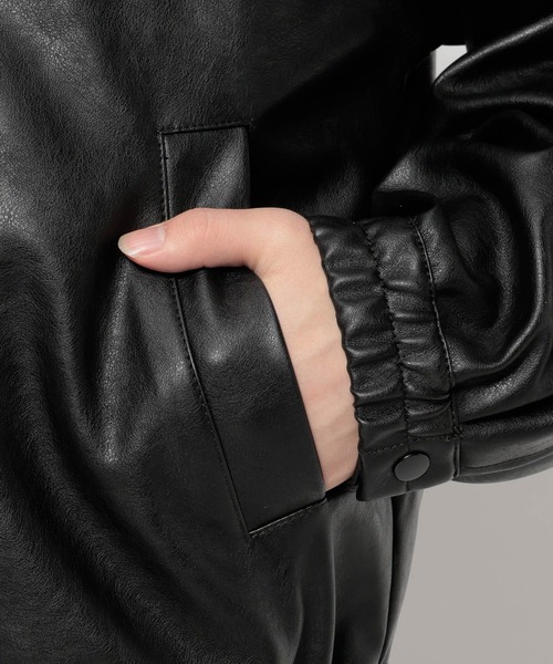 RAGEBLUE（レイジブルー）の「Synthetic Leather Short Jacket/シンセティックレザーショートブルゾン（ブルゾン・メンズ・ブラック・MEDIUM/LARGE）」の17枚目の写真