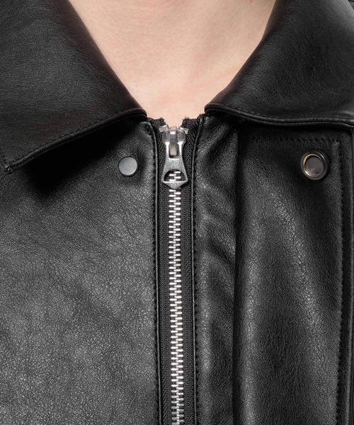RAGEBLUE（レイジブルー）の「Synthetic Leather Short Jacket/シンセティックレザーショートブルゾン（ブルゾン・メンズ・ブラック・MEDIUM/LARGE）」の20枚目の写真