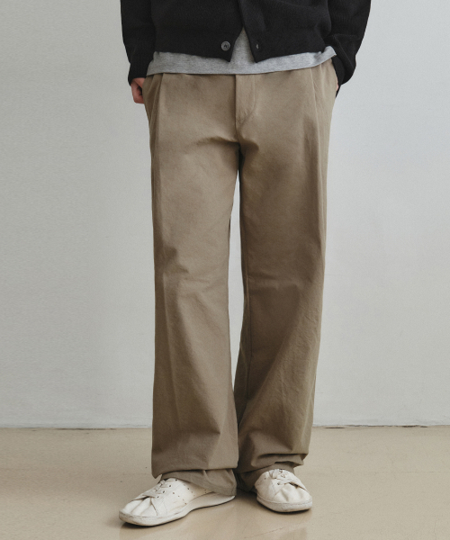 WEDNESDAY OASIS(ウェンズデーオアシス)の「ディープタックワイドコットンパンツ_DEEP BEIGE(W26PT03)(その他パンツ・メンズ・ダークベージュ・MEDIUM/LARGE/X-LARGE)」の2枚目の写真