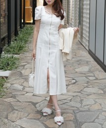 rienda（リエンダ）の「【森香澄さん着用】フロントジップマーメイドデニムワンピース 春服（ワンピース）」