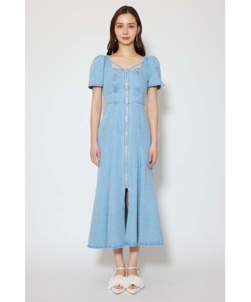 rienda(リエンダ)の「【SNSで話題・森香澄さん着用】フロントジップマーメイドデニムワンピース 春服(ワンピース・レディース・ダークブルー/ホワイト/ライトブルー・SMALL/MEDIUM)」の11枚目の写真