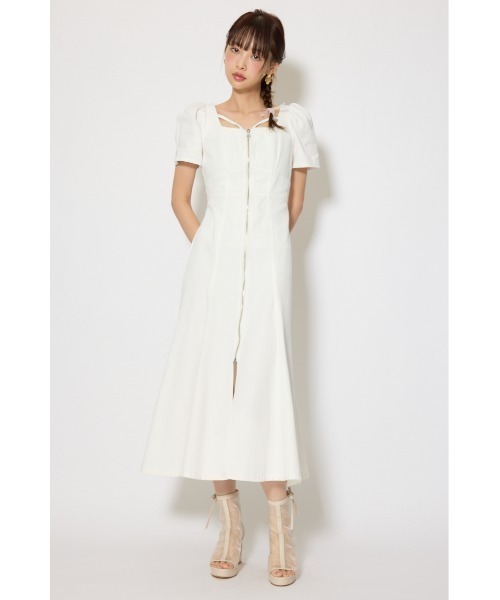 rienda(リエンダ)の「【SNSで話題・森香澄さん着用】フロントジップマーメイドデニムワンピース 春服(ワンピース・レディース・ダークブルー/ホワイト/ライトブルー・SMALL/MEDIUM)」の14枚目の写真