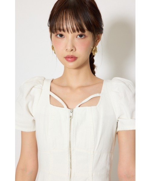 rienda(リエンダ)の「【SNSで話題・森香澄さん着用】フロントジップマーメイドデニムワンピース 春服(ワンピース・レディース・ダークブルー/ホワイト/ライトブルー・SMALL/MEDIUM)」の22枚目の写真