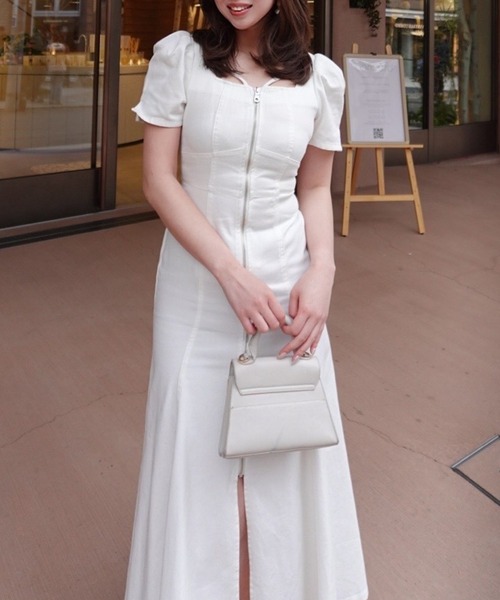 SNSで話題・森香澄さん着用】フロントジップマーメイドデニム