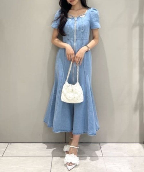 SNSで話題・森香澄さん着用】フロントジップマーメイドデニム
