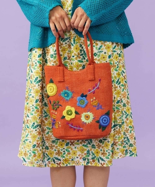 フラワービーズ刺繍トートバッグ（トートバッグ）｜Jocomomola