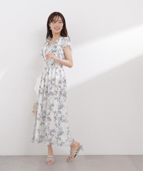 PROPORTION BODY DRESSING(プロポーションボディドレッシング)の「【加藤栞さん着用】ラッフル袖花柄ワンピース / 1216140408(ワンピース・レディース・グレー/パープル・MEDIUM/P/S/SMALL)」の10枚目の写真