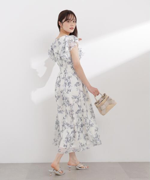 PROPORTION BODY DRESSING(プロポーションボディドレッシング)の「【加藤栞さん着用】ラッフル袖花柄ワンピース / 1216140408(ワンピース・レディース・グレー/パープル・MEDIUM/P/S/SMALL)」の11枚目の写真
