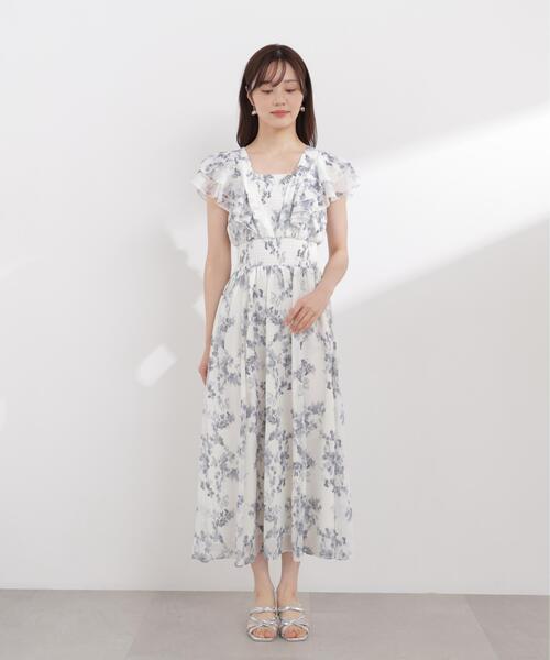 PROPORTION BODY DRESSING(プロポーションボディドレッシング)の「【加藤栞さん着用】ラッフル袖花柄ワンピース / 1216140408(ワンピース・レディース・グレー/パープル・MEDIUM/P/S/SMALL)」の12枚目の写真
