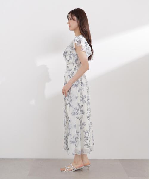 PROPORTION BODY DRESSING(プロポーションボディドレッシング)の「【加藤栞さん着用】ラッフル袖花柄ワンピース / 1216140408(ワンピース・レディース・グレー/パープル・MEDIUM/P/S/SMALL)」の13枚目の写真