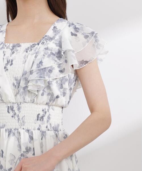 PROPORTION BODY DRESSING(プロポーションボディドレッシング)の「【加藤栞さん着用】ラッフル袖花柄ワンピース / 1216140408(ワンピース・レディース・グレー/パープル・MEDIUM/P/S/SMALL)」の16枚目の写真