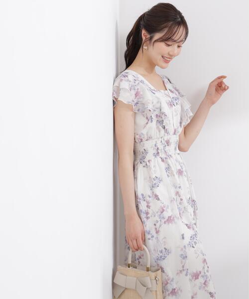 PROPORTION BODY DRESSING(プロポーションボディドレッシング)の「【加藤栞さん着用】ラッフル袖花柄ワンピース / 1216140408(ワンピース・レディース・グレー/パープル・MEDIUM/P/S/SMALL)」の21枚目の写真