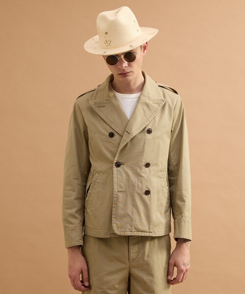 40ｃｔ＆525（フォーティーカラッツアンドゴーニーゴ）の「ミリタリークロスPコート（ブルゾン・メンズ・ベージュ/ブラック・02/03）」の3枚目の写真