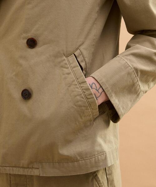 40ｃｔ＆525（フォーティーカラッツアンドゴーニーゴ）の「ミリタリークロスPコート（ブルゾン・メンズ・ベージュ/ブラック・02/03）」の9枚目の写真