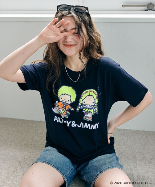 sanrio characters】パティ＆ジミープリント半袖Tシャツ《サンリオ