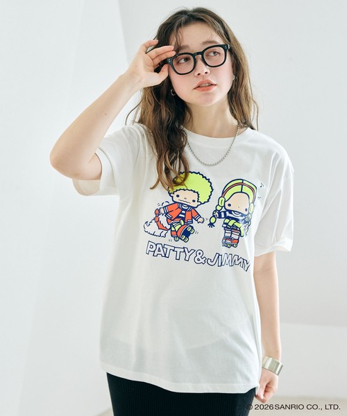 sanrio（サンリオ）の「【sanrio characters】パティ＆ジミープリント半袖Tシャツ《サンリオキャラクターズ》（2026SS）（Tシャツ/カットソー・レディース・イエロー/ネイビー/オフホワイト・M/3L/L/LL）」の6枚目の写真