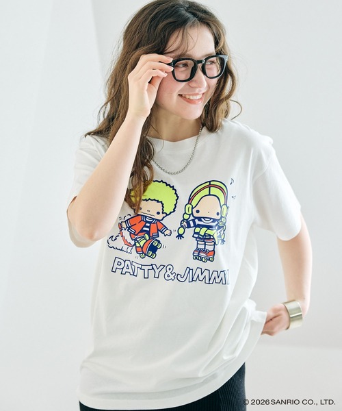sanrio（サンリオ）の「【sanrio characters】パティ＆ジミープリント半袖Tシャツ《サンリオキャラクターズ》（2026SS）（Tシャツ/カットソー・レディース・イエロー/ネイビー/オフホワイト・M/3L/L/LL）」の7枚目の写真