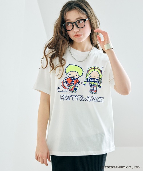 sanrio（サンリオ）の「【sanrio characters】パティ＆ジミープリント半袖Tシャツ《サンリオキャラクターズ》（2026SS）（Tシャツ/カットソー・レディース・イエロー/ネイビー/オフホワイト・M/3L/L/LL）」の8枚目の写真