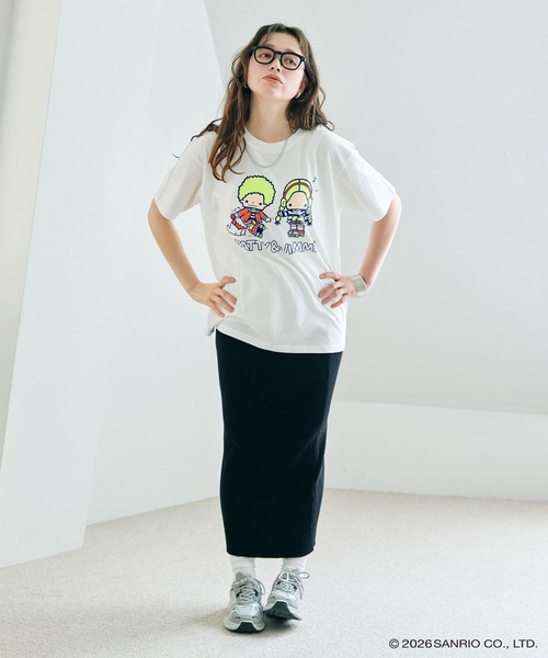 sanrio（サンリオ）の「【sanrio characters】パティ＆ジミープリント半袖Tシャツ《サンリオキャラクターズ》（2026SS）（Tシャツ/カットソー・レディース・イエロー/ネイビー/オフホワイト・M/3L/L/LL）」の14枚目の写真