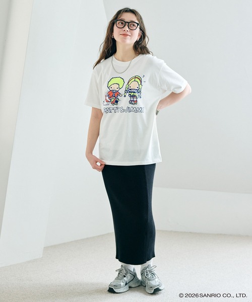 sanrio（サンリオ）の「【sanrio characters】パティ＆ジミープリント半袖Tシャツ《サンリオキャラクターズ》（2026SS）（Tシャツ/カットソー・レディース・イエロー/ネイビー/オフホワイト・M/3L/L/LL）」の16枚目の写真