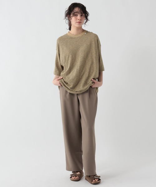 GEORGE'S(ジョージズ)の「スラブボーダーTシャツ(Tシャツ/カットソー・メンズ・ベージュ×ブラック/ホワイト×ブルー・LARGE/MEDIUM)」の15枚目の写真