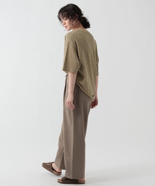 GEORGE'S(ジョージズ)の「スラブボーダーTシャツ(Tシャツ/カットソー・メンズ・ベージュ×ブラック/ホワイト×ブルー・LARGE/MEDIUM)」の19枚目の写真