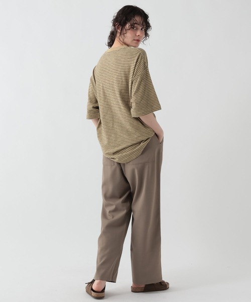 GEORGE'S(ジョージズ)の「スラブボーダーTシャツ(Tシャツ/カットソー・メンズ・ベージュ×ブラック/ホワイト×ブルー・LARGE/MEDIUM)」の20枚目の写真