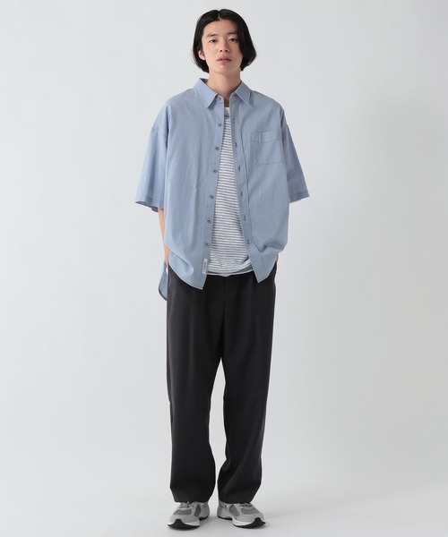 GEORGE'S(ジョージズ)の「スラブボーダーTシャツ(Tシャツ/カットソー・メンズ・ベージュ×ブラック/ホワイト×ブルー・LARGE/MEDIUM)」の4枚目の写真
