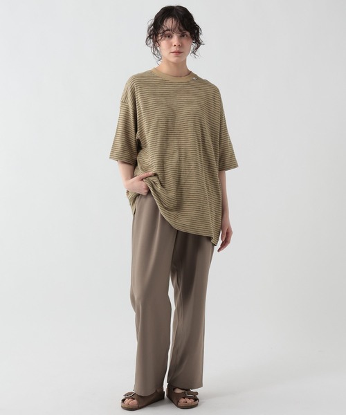 GEORGE'S(ジョージズ)の「スラブボーダーTシャツ(Tシャツ/カットソー・メンズ・ベージュ×ブラック/ホワイト×ブルー・LARGE/MEDIUM)」の17枚目の写真