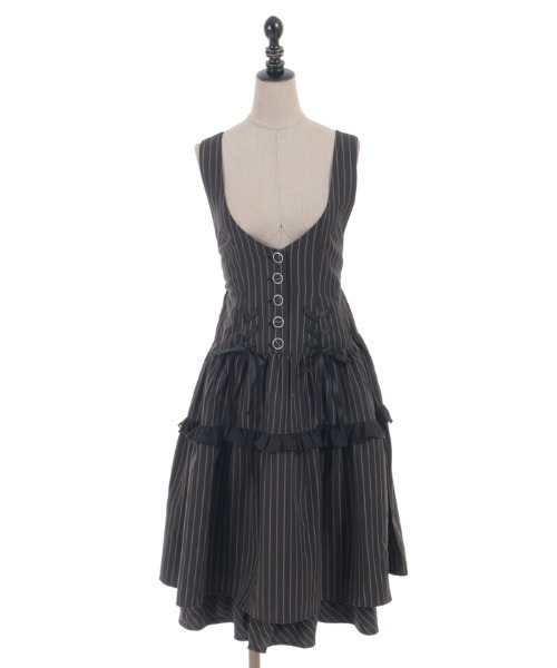 axes femme POETIQUE（アクシーズファムポエティック）の「ダブルリボンストライプＪＳＫ（ワンピース・レディース・サックスブルー/ネイビー/ブラック・MEDIUM）」の14枚目の写真