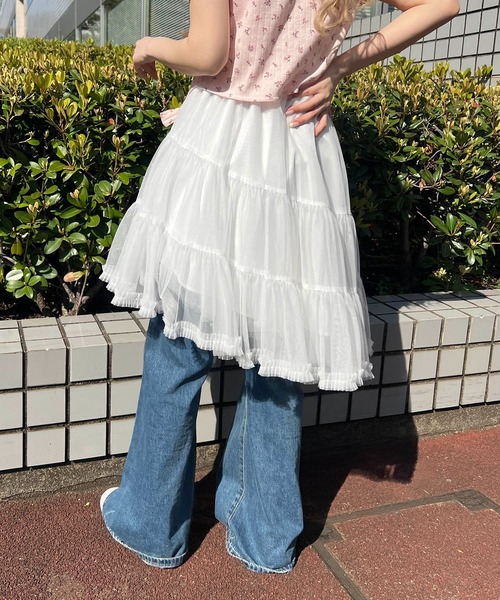 WC(ダブル シー)の「ボリュームミドルチュチュ(スカート・レディース・グレー/ホワイト・FREE)」の4枚目の写真