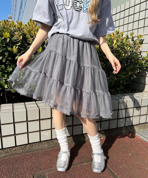 WC(ダブル シー)の「ボリュームミドルチュチュ(スカート・レディース・グレー/ホワイト・FREE)」の10枚目の写真
