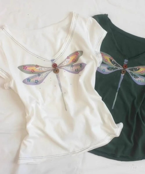 Vipoa（ヴィポア）の「Fairy dragonfly design tee（Tシャツ/カットソー・レディース・ホワイト/グリーン・FREE）」の11枚目の写真