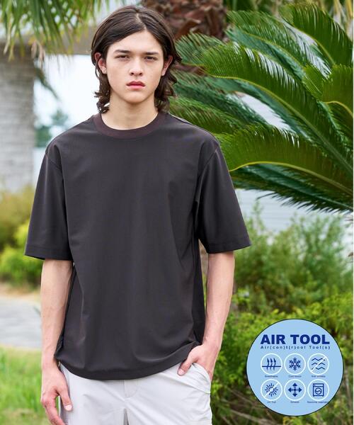 DRESSTERIOR(ドレステリア)の「【接触冷感/UVカット/ウォッシャブル】AIRTOOL クルーネックTシャツ(Tシャツ/カットソー・メンズ・ダークブラウン/ベージュ/ブラック・94/92/91/90)」の3枚目の写真