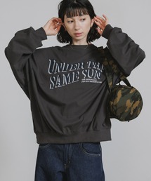 Printed Drop-Shoulder Crew-Neck Long-Sleeve Top / プリントデザイン ドロップショルダー クルーネック長袖トップス ロンT 秋服 2026年秋冬