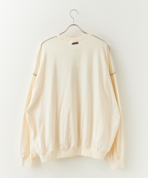 Chick(チック)の「Printed Drop-Shoulder Crew-Neck Long-Sleeve Top / プリントデザイン ドロップショルダー クルーネック長袖トップス ロンT 秋服 2026年秋冬(Tシャツ/カットソー・レディース・グレー/クリーム/チャコールグレー・FREE)」の5枚目の写真