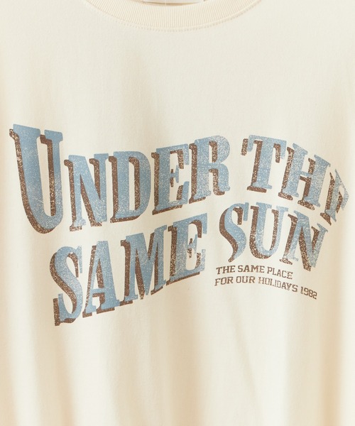 Chick(チック)の「Printed Drop-Shoulder Crew-Neck Long-Sleeve Top / プリントデザイン ドロップショルダー クルーネック長袖トップス ロンT 秋服 2026年秋冬(Tシャツ/カットソー・レディース・グレー/クリーム/チャコールグレー・FREE)」の8枚目の写真
