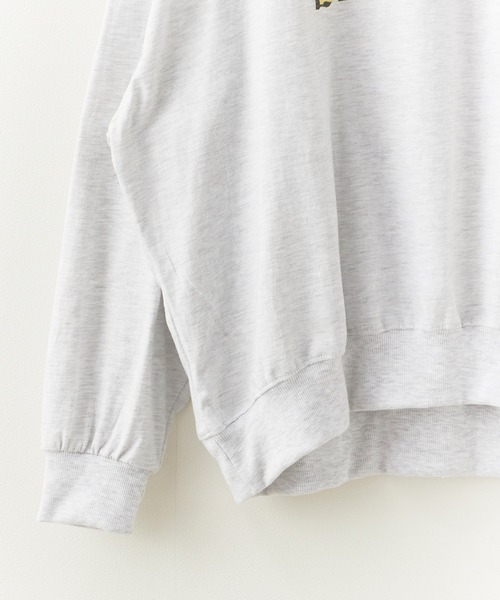 Chick(チック)の「Printed Drop-Shoulder Crew-Neck Long-Sleeve Top / プリントデザイン ドロップショルダー クルーネック長袖トップス ロンT 秋服 2026年秋冬(Tシャツ/カットソー・レディース・グレー/クリーム/チャコールグレー・FREE)」の10枚目の写真