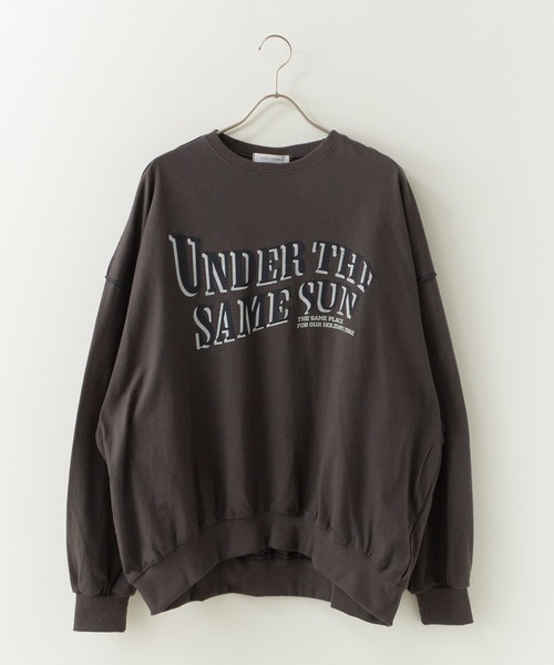 Chick(チック)の「Printed Drop-Shoulder Crew-Neck Long-Sleeve Top / プリントデザイン ドロップショルダー クルーネック長袖トップス ロンT 秋服 2026年秋冬(Tシャツ/カットソー・レディース・グレー/クリーム/チャコールグレー・FREE)」の13枚目の写真
