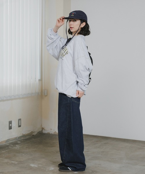 Chick(チック)の「Printed Drop-Shoulder Crew-Neck Long-Sleeve Top / プリントデザイン ドロップショルダー クルーネック長袖トップス ロンT 秋服 2026年秋冬(Tシャツ/カットソー・レディース・グレー/クリーム/チャコールグレー・FREE)」の18枚目の写真
