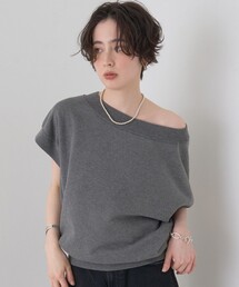 メンズのニット/セーター（グレー/灰色系・ボートネック）ファッション