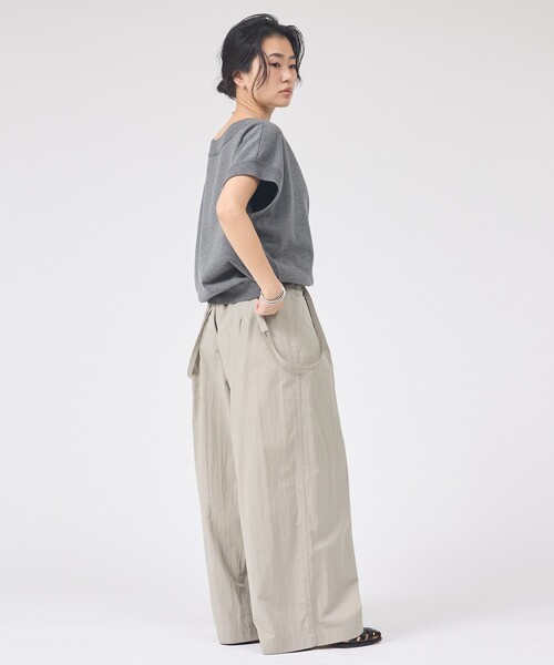 Rouge vif（ルージュヴィフ）の「スレッド編裏毛風ニットプルオーバー/オフショルダー/ワンショルダー/夏服（ニット/セーター・レディース・オフホワイト/グレー/セージグリーン・フリー）」の6枚目の写真