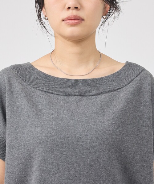 Rouge vif（ルージュヴィフ）の「スレッド編裏毛風ニットプルオーバー/オフショルダー/ワンショルダー/夏服（ニット/セーター・レディース・オフホワイト/グレー/セージグリーン・フリー）」の18枚目の写真