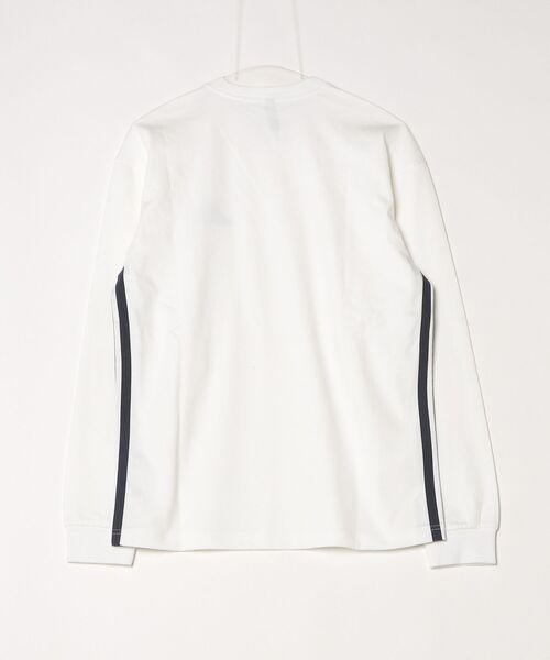 adidas(アディダス)の「【別注】アディダス adidas ルーズフィット デニムルック ツイル スリーストライプス 長袖Tシャツ 限定コラボ(Tシャツ/カットソー・メンズ・ブラック/ホワイト・S/M/L/LL/3L)」の3枚目の写真