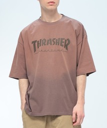 THRASHER (スラッシャー) ダメージ加工 グラデーション Tシャツ 半袖 ビッグシルエット オーバーサイズ ヴィンテージ ユニセックス