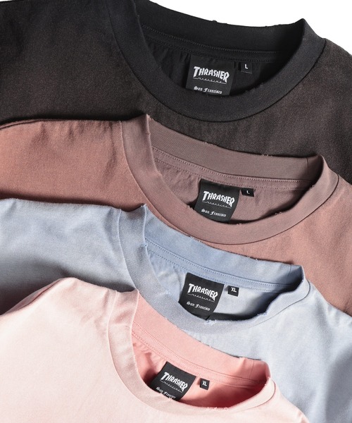 THRASHER（スラッシャー）の「THRASHER (スラッシャー) ダメージ加工 グラデーション Tシャツ 半袖 ビッグシルエット オーバーサイズ ヴィンテージ ユニセックス（Tシャツ/カットソー・メンズ・ピンク/ブラウン/ブルー/ブラック・M/L/LL）」の5枚目の写真