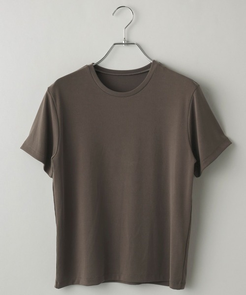 A part by(アパートバイ)の「【理想のシンプルT】サンドウォッシュフライスTシャツ(Tシャツ/カットソー・レディース・ブルー系その他3/チャコールグレー/オフホワイト/ベージュ・FREE)」の1枚目の写真